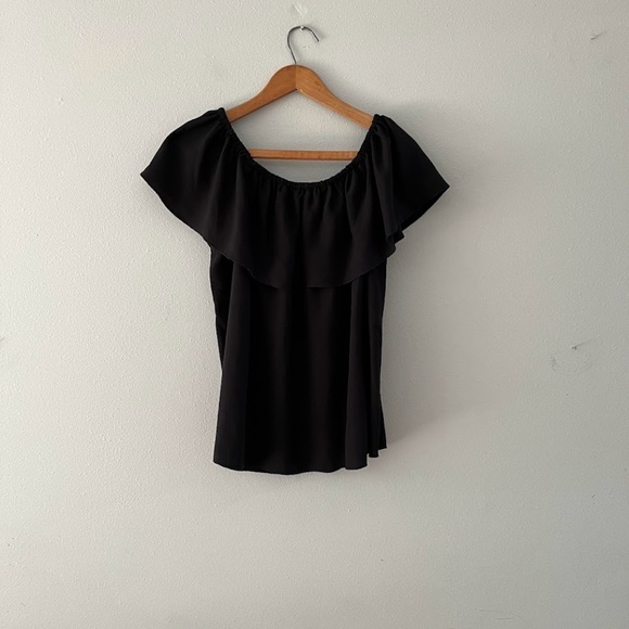 Catherine MaLandrino Black Circle Blouse, Sz M, EUC - Picture 2 of 5
